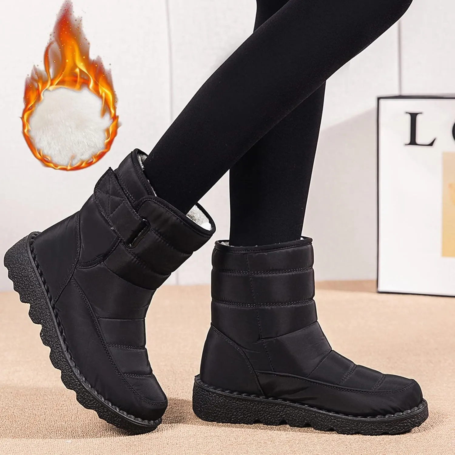 Womens Waterproof Winter Boots 10w Wide Calf Women's Winter Boots Waterproof Sexy Womens Wide Calf Pull on Snow Boots Womens Waterproof Boots Size 11 Womens Warm Winter Boots Wide Width