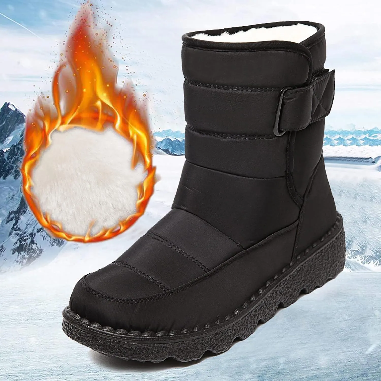 Womens Waterproof Winter Boots 10w Wide Calf Women's Winter Boots Waterproof Sexy Womens Wide Calf Pull on Snow Boots Womens Waterproof Boots Size 11 Womens Warm Winter Boots Wide Width