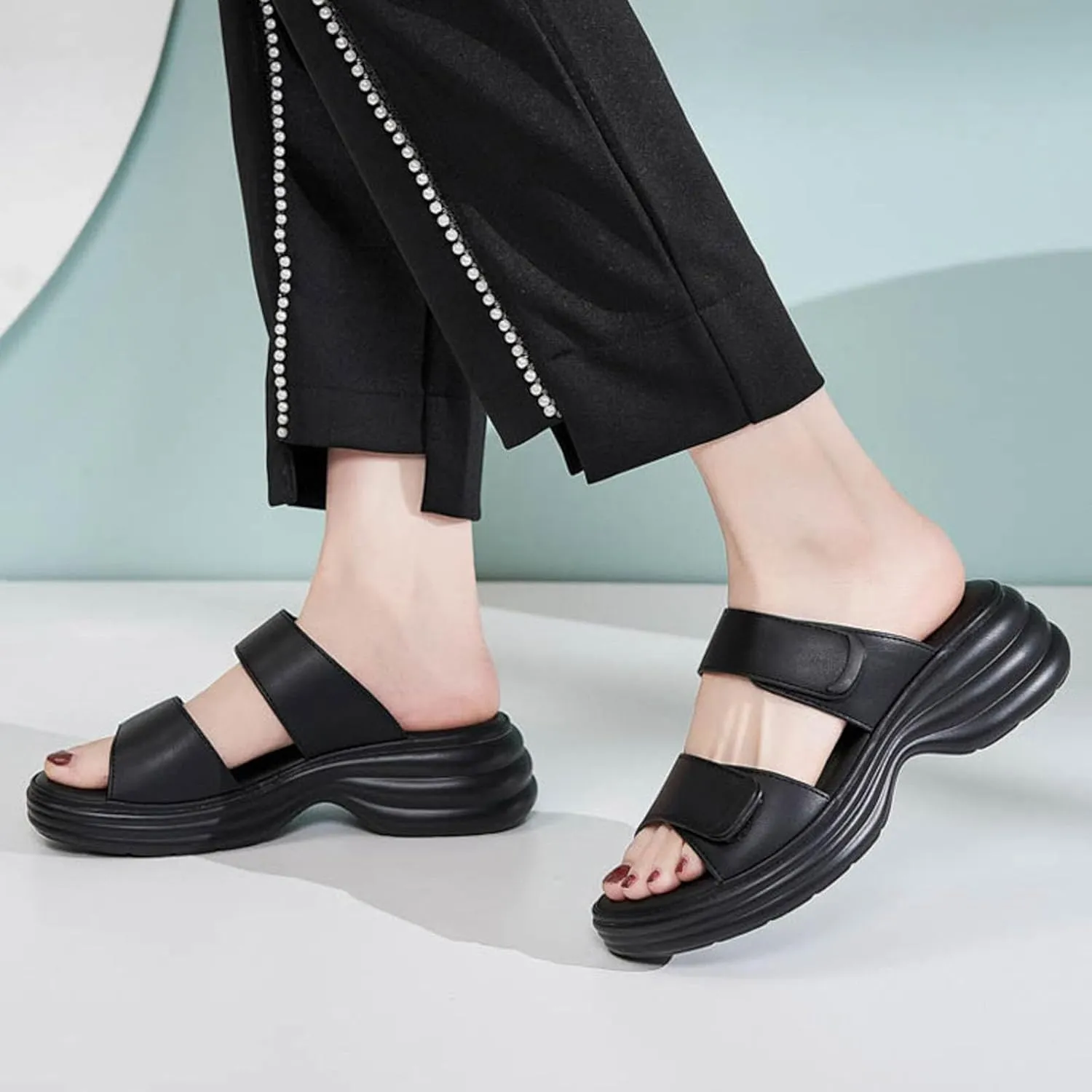 Women's Wedges Platform Sandals Casual Summer Beach Shoes Womens Flat Sandals
