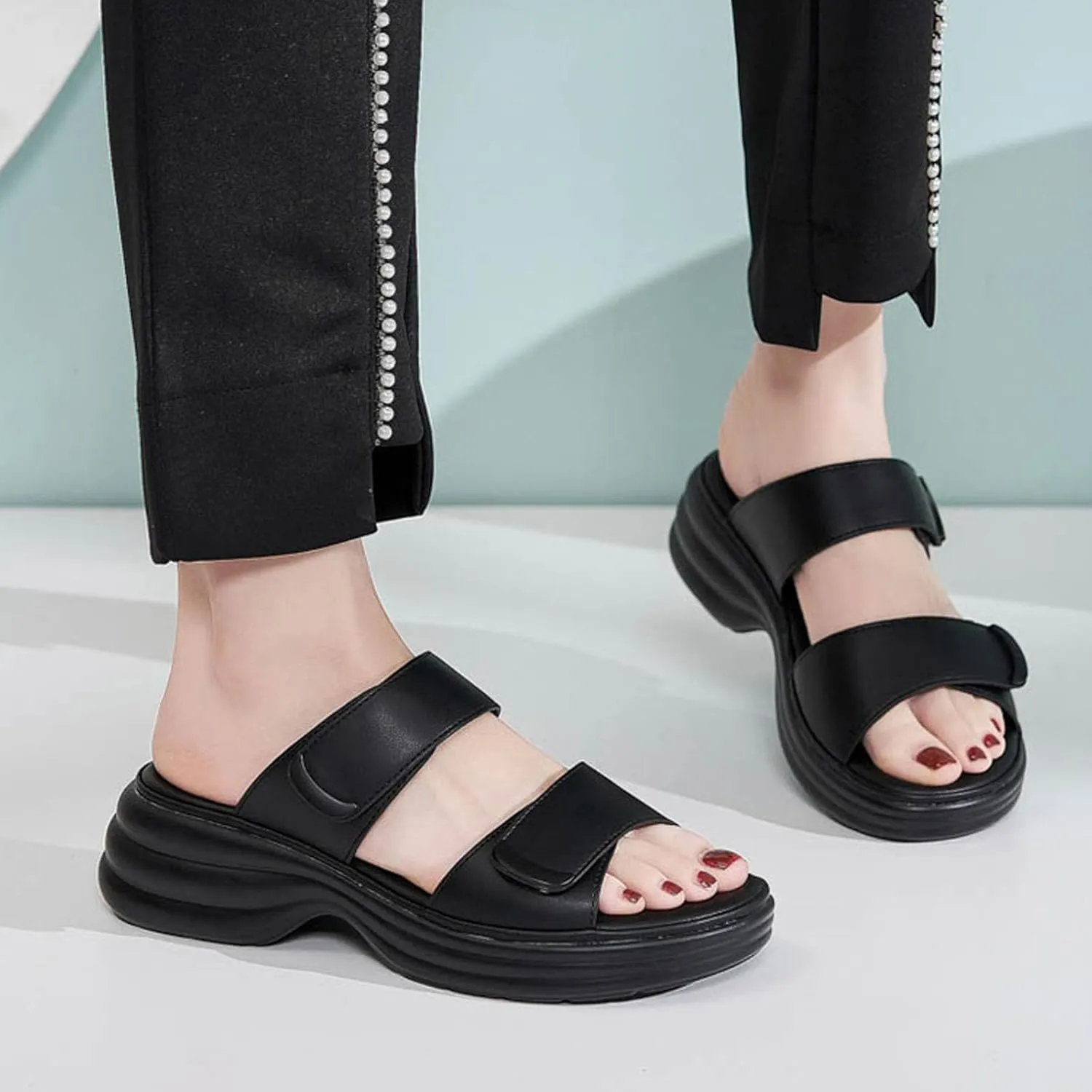 Women's Wedges Platform Sandals Casual Summer Beach Shoes Womens Flat Sandals