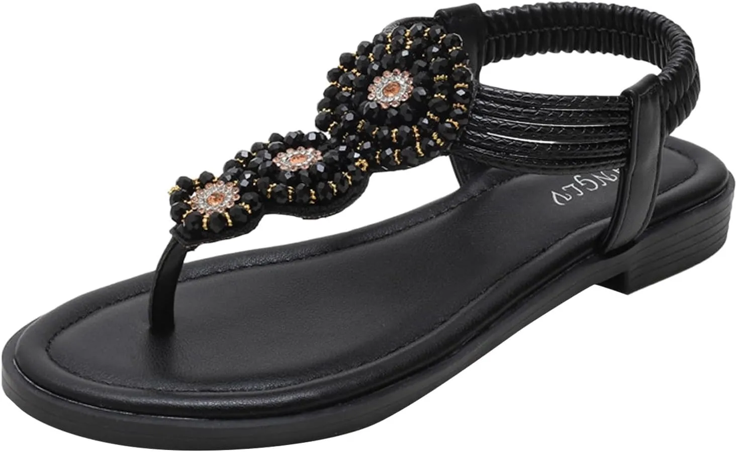 Womens Wedges Sandals Elastic Ankle Strap Casual Beach Shoes Slingback Toe Bohemian Beaded Womens Bow Sandals Size 11