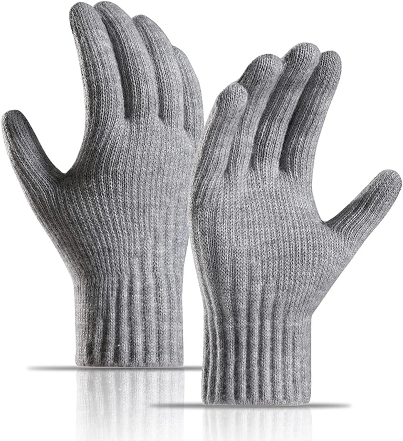 Womens Winter Gloves Warm Touch Screen Gloves Fleece Lined Finger Gloves Fluffy Gloves Elastic Cuff Knit Gloves