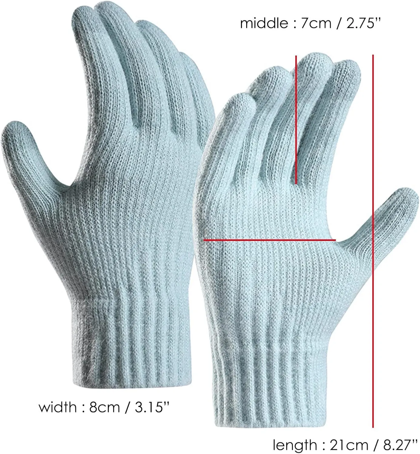 Womens Winter Gloves Warm Touch Screen Gloves Fleece Lined Finger Gloves Fluffy Gloves Elastic Cuff Knit Gloves