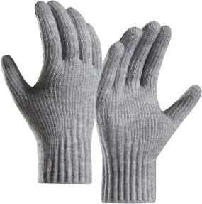 Womens Winter Gloves Warm Touch Screen Gloves Fleece Lined Finger Gloves Fluffy Gloves Elastic Cuff Knit Gloves