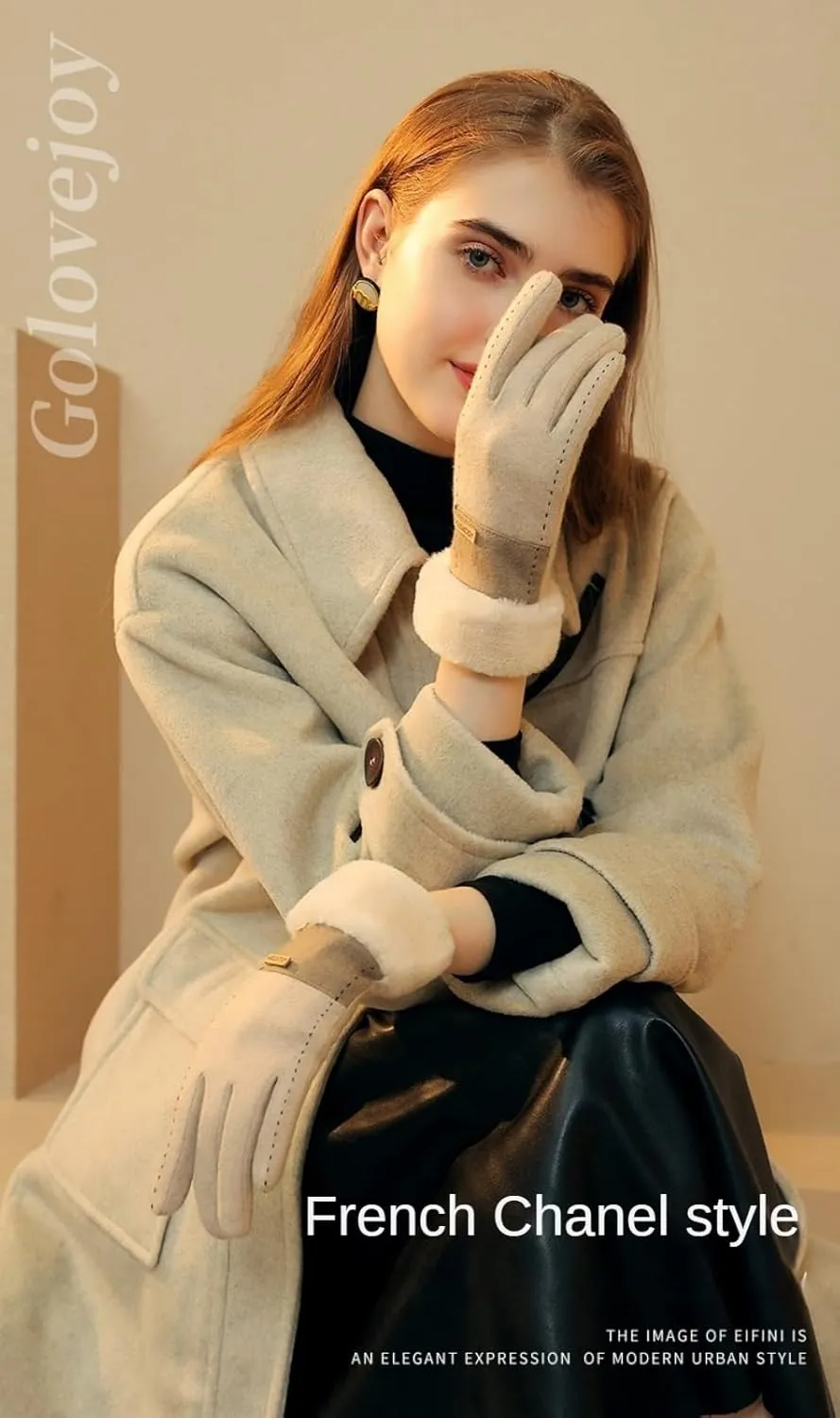 Womens Winter Warm Gloves, Touchscreen Texting Cashmere Gloves with Thermal Lined for Cold Weather Driving Cycling