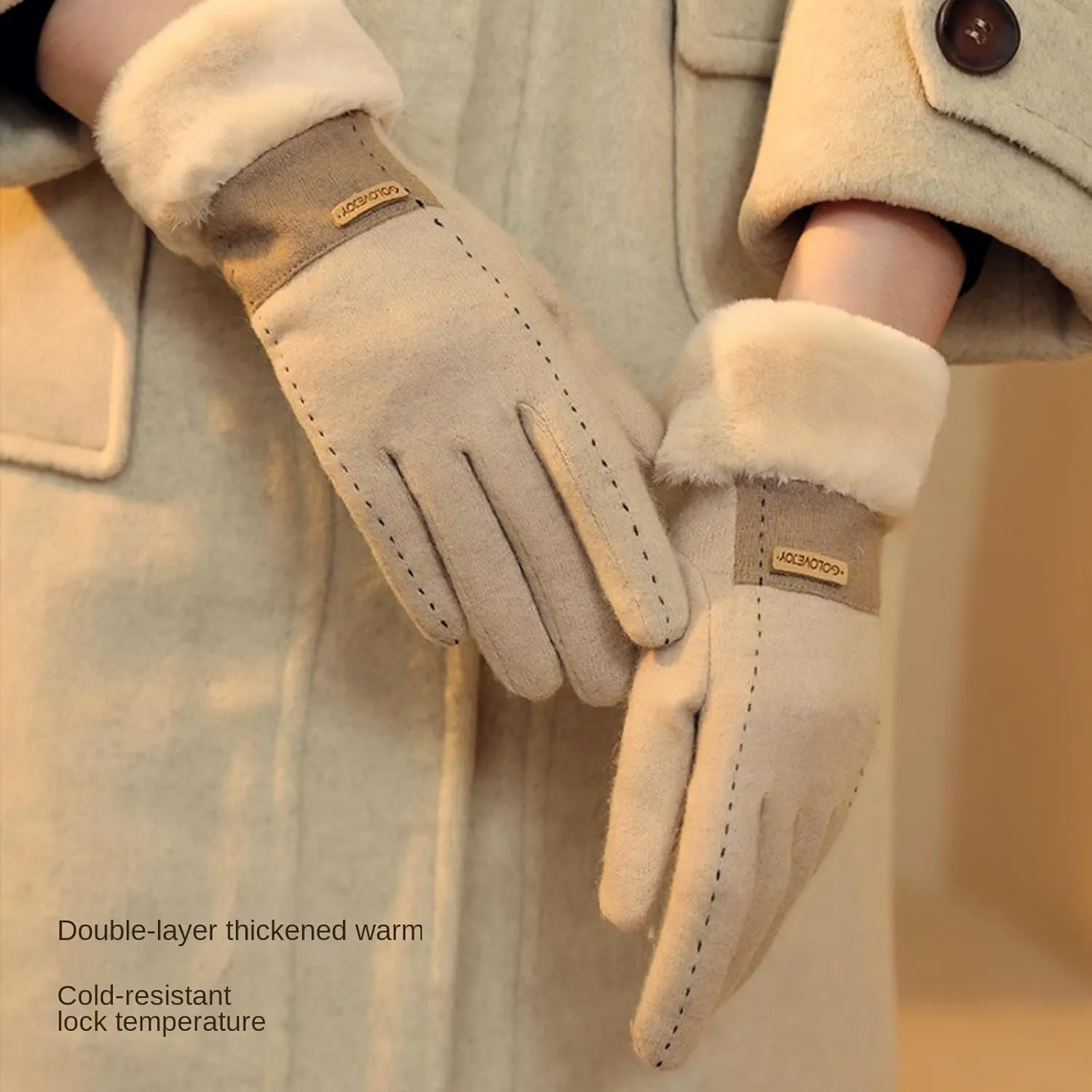 Womens Winter Warm Gloves, Touchscreen Texting Cashmere Gloves with Thermal Lined for Cold Weather Driving Cycling
