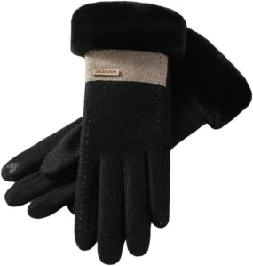 Womens Winter Warm Gloves, Touchscreen Texting Cashmere Gloves with Thermal Lined for Cold Weather Driving Cycling