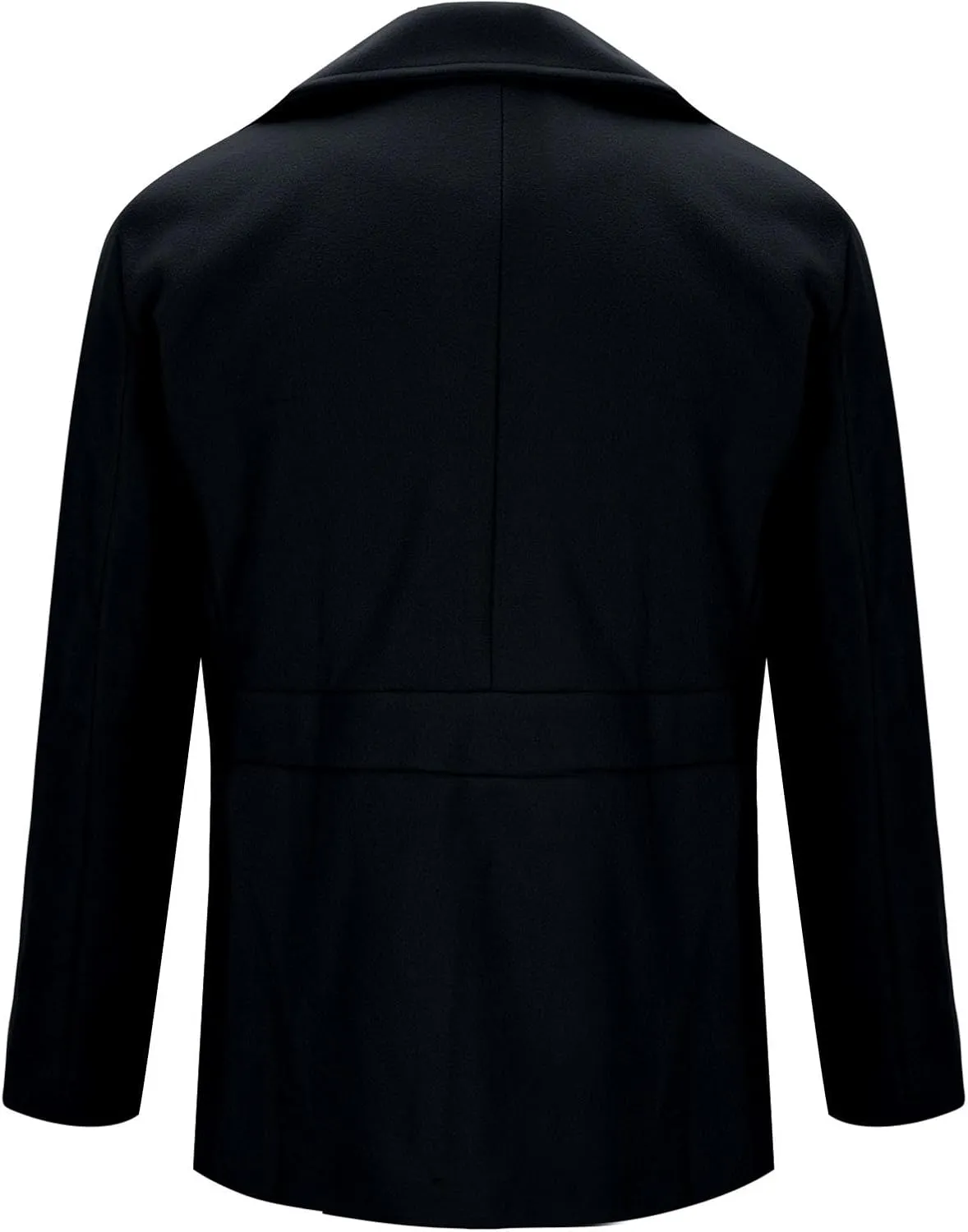 Xiaojmake Men's Double Breasted Peacoat Wool Blend Winter Warm Short Trench Coat Classic Notched Collar Business Overcoat
