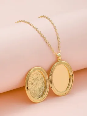 YALLNASL Picture Locket Pendant Necklace for Women Memory Gift Necklace for Mom Friend Gold Flower Necklace for Women Custom Locket Necklace with Pictures Photos Necklaces