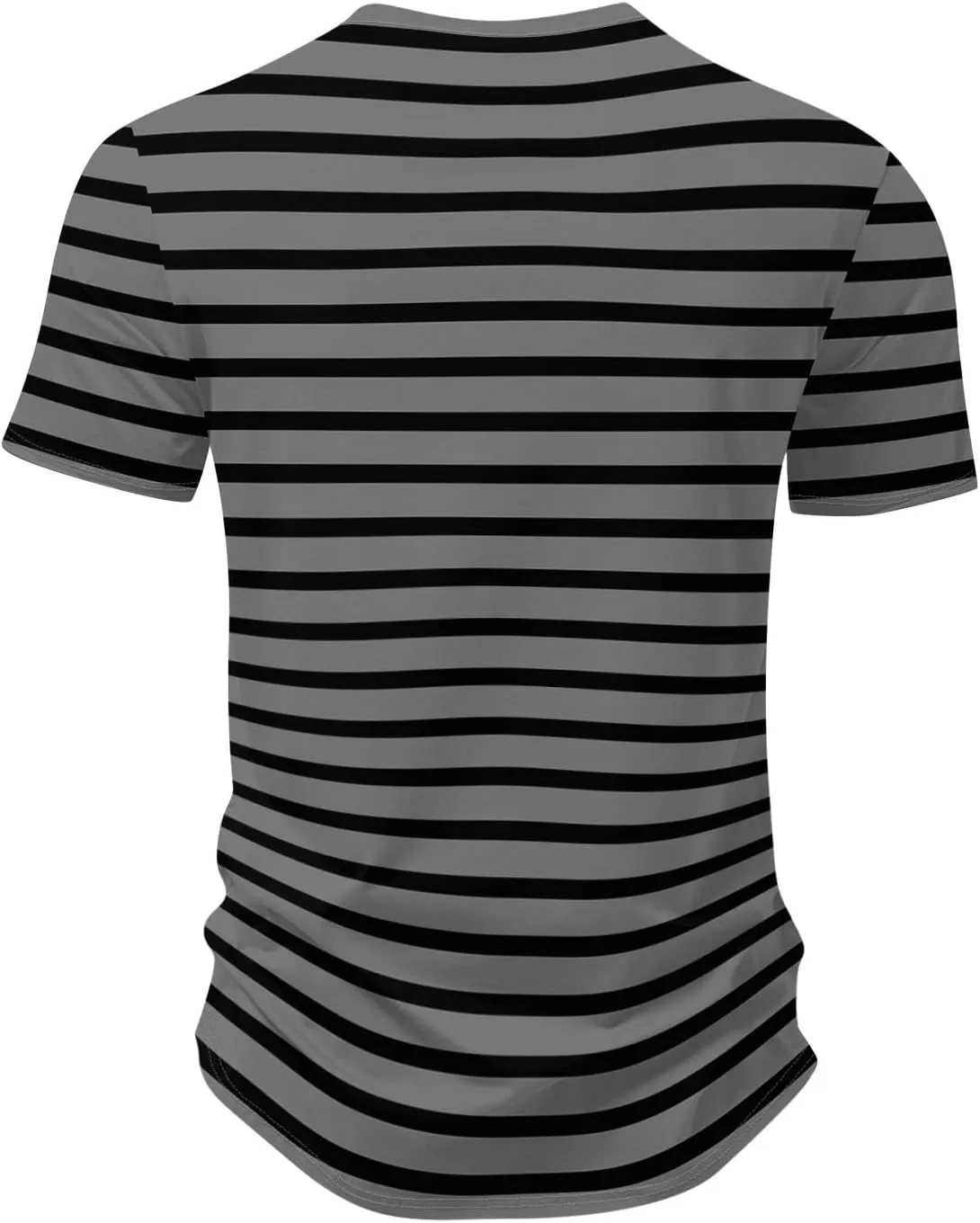 Ymosrh Men's Striped Shirt Short Sleeve V Neck Print T-Shirts Casual Summer Beach Tee Tops Shirts, S-3XL