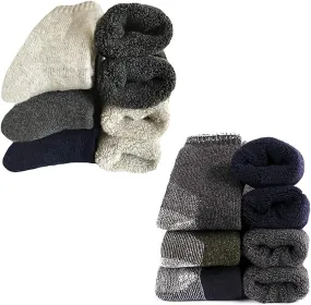 Yoicy 2Pack Mens Super Thick Wool Socks Soft Warm Comfort Hiking Thermal Socks For Winter,Multicolor,One Size