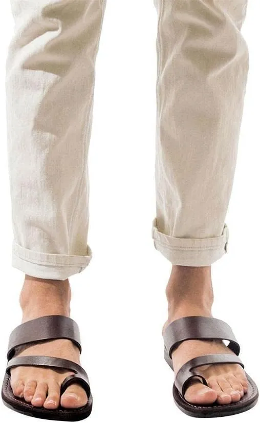 Zohar - Leather Toe Ring Sandal - Mens Sandals